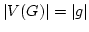 $\vert V(G)\vert=\vert g\vert$